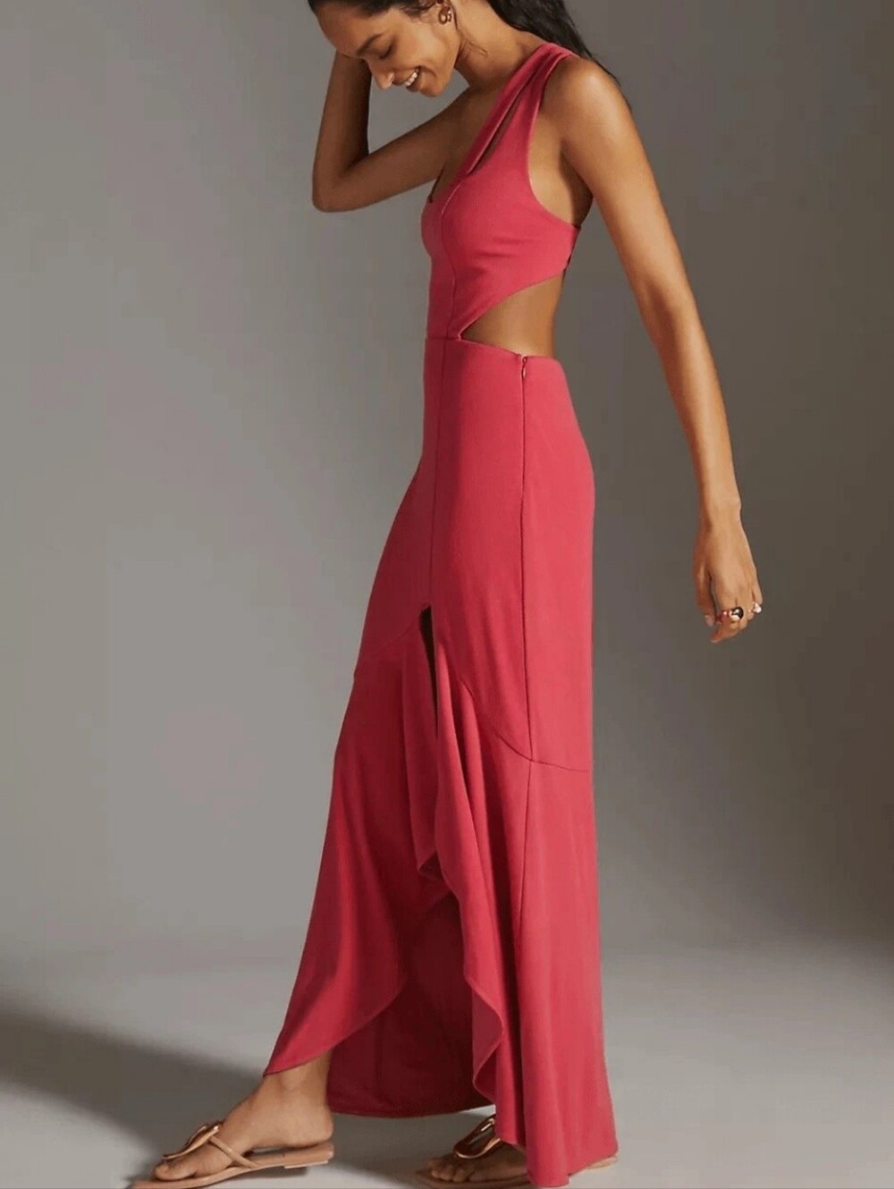 Anthropologie Backless High-Slit Gown
